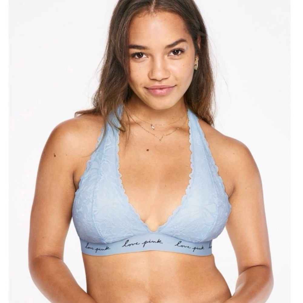 Victoria's Secret PINK Lace T-Back Halter Bralette